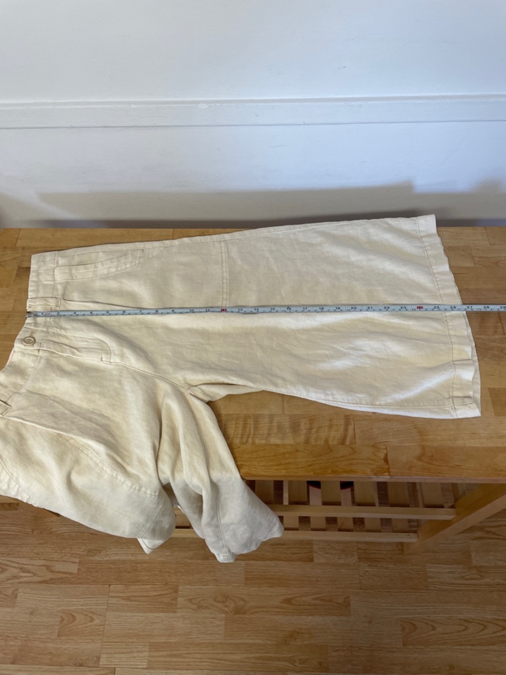Anthropologie Pilcro Cargo Culottes Linen Blend Cream shorts women’s size 0 - Picture 14 of 15
